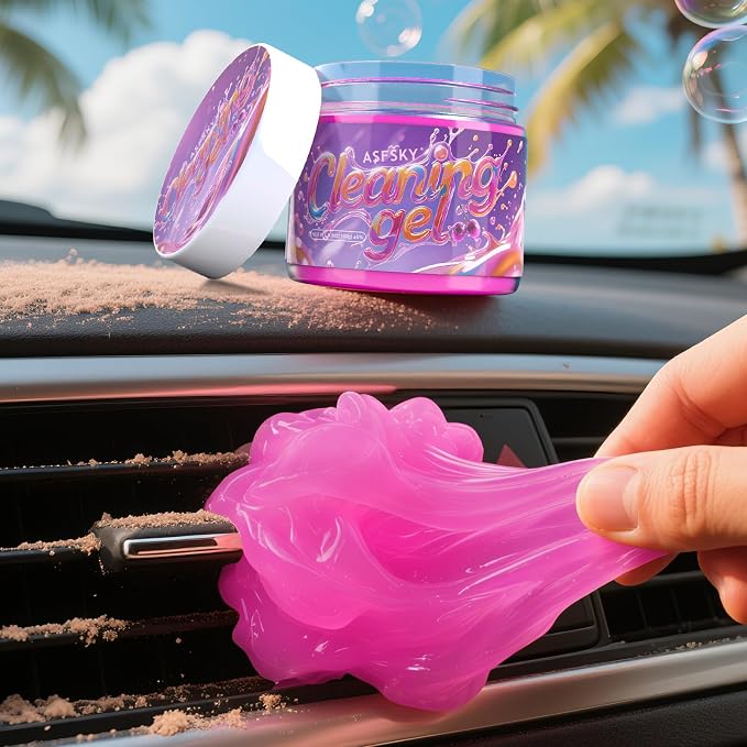 Car Cleaning Gel (Purple,Grape) Dust Cleaning Putty Universal Car Interior Cleaner Keyboard Dust Remover Car Slime Gifts for Men Women girl（1 pack）