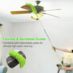 62'' Car Wash Brush with Long Handle Chenille Microfiber Car Wash Mop Mitt Kit Car Detailing Brush Cleaning Kit Window Squeegee Car Duster Drying Towels Tire Brush for Cars RV Truck Boat