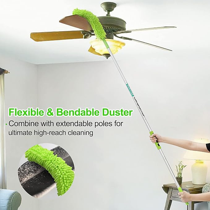 62'' Car Wash Brush with Long Handle Chenille Microfiber Car Wash Mop Mitt Kit Car Detailing Brush Cleaning Kit Window Squeegee Car Duster Drying Towels Tire Brush for Cars RV Truck Boat