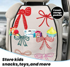 Playful Handdrawn Ribbon Minimalist Car Seat Back Kick Protectors,2 Pack Kick Mats with Storage Pockets for Vehicles to Protect from Dirt Mud Scratches