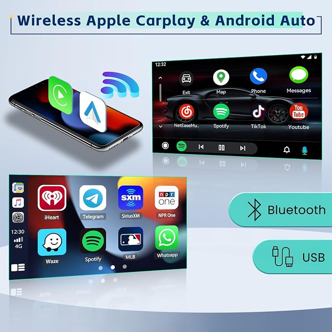 5Ghz WiFi 8Core 4G+64G Android 15 Car Radio for Toyota Corolla EX 2005-2012 Car Stereo with Wireless Carplay Android Auto, 9 Inch HD Touchscreen with GPS Bluetooth5.0 FM/RDS EQ SWC Backup Camera