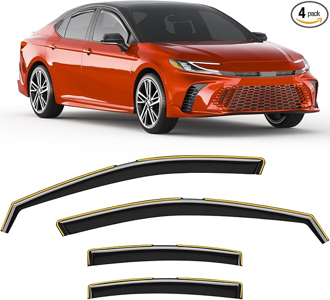 in-Channel Rain Guards Fit for Toyota Camry 2025-2026 Window Rain Guard Extra Durable Window Deflectors Window Vent Visors Vent Shades Exterior Car Accessories