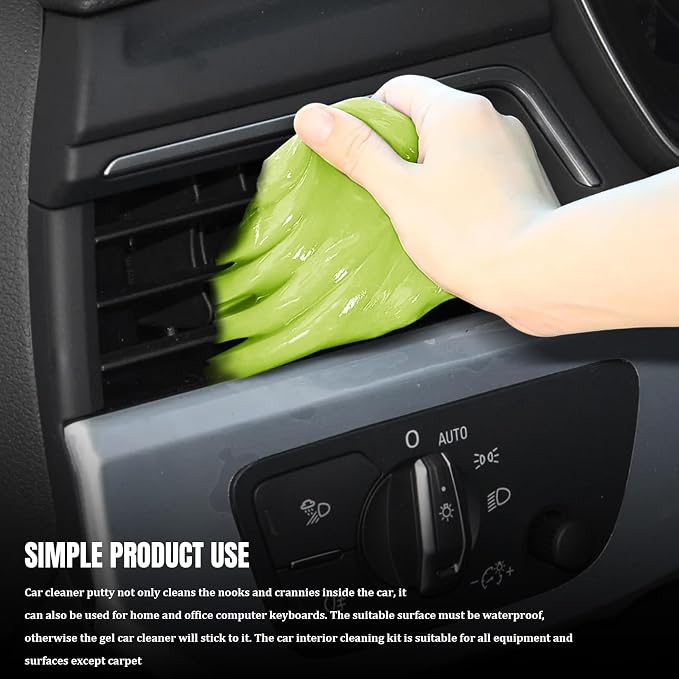 Car Cleaning Gel Clean Putty, Reusable Car Interior Cleaner Slime, Auto Detail Cleaning Soft Rubber Supplies, Universal Multi-Functional Cleaning Tool Accessories for Men Women (Yellow)