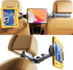 for iPad Holder Car Tablet Mount, Road Trip Essentials Toddler Kids Travel Gifts, Car Accessories for Women Interior Organizer Mens Truck 3in1 Tablet Holder for Car Camping Back Seat Headrest