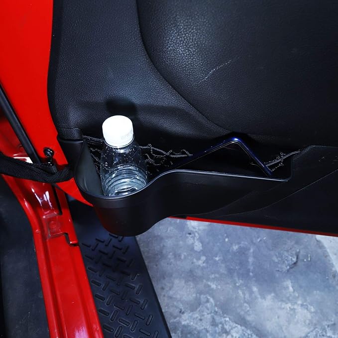 for Wrangler JK Door Pockets Storage Organizer, Front Door Net Pockets Tray Box Accessories for Jeep Wrangler JK JKU 2011-2018