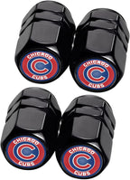 for Chicago Cubs Baseball Fans Car Keychain with Tire Valve Caps, Car Keyring and Valve Stem Caps Compatible with Key Fob Holder, Delicate Gifts for Men Women, Cubs