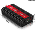 3000W Power Inverter 12V DC to 110V/120V AC, 6000W Peak Car Inverter with 2 AC Outlets, 2.4A USB Port & LCD Display, Portable Backup Power Converter for RV, Truck, Solar, Camping, Off-Grid & Emergency
