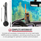 Cobra GMRS Road Trip Antenna Full Kit with Accessories for Vehicle Use - in-Vehicle GMRS Antenna Kit for GMRS Mobile and Handheld Radios, Improved Range and Mobile Capability