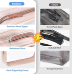 Clear Makeup Bag - TSA Approved Toiletry Bag for Carry-on & Checked Luggage, Water Resistant Car Storage Organizer with Reinforced Seams