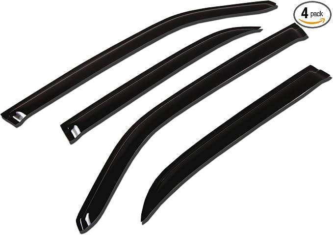 WV-234 Outside Mount Window Visor Deflector Rain Guard Dark Smoke 4-pc Set, Compatible with 2009-2014 Honda Fit