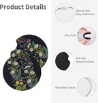 Wildflower Car Steering Wheel Cover Flowers Wildflower Steering Wheel Cover for Women Cute Anti-Slip Universal Breathable 14-15-in 2 Car Cup Coasters for Women