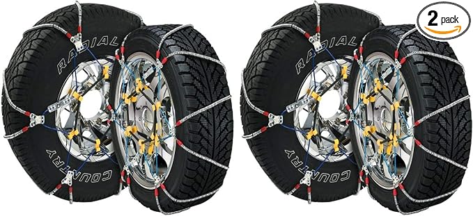 SZ441 Super Z6 Cable Tire Chain for Passenger Cars, Pickups, and SUVs - Set of 2, silver (Pack of 2)
