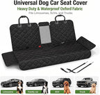 Dog Car Seat Cover for Back Seat, Waterproof 600D Oxford Pet Seat Protector for Cars SUVs Trucks, Heavy Duty Non-Slip Rear Bench Cover, Machine Washable Scratchproof - Black