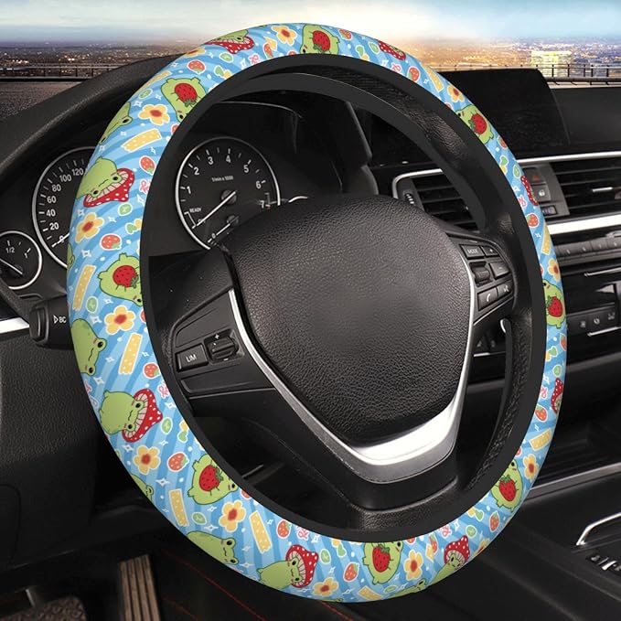 Happy Frog Elastic Steering Wheel Cover Non-Slip Breathable Steering Wheel Protector Fit Auto, SUVs, Truck