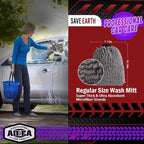 AIDEA Car Wash Mitt Microfiber, 2PK, Car Wash Brush, Grey, 7.12' X10.14'' | Scratch Free Lint Free Premium Chenille Microfiber Mitt, Cleaning Supplies, Regular Size