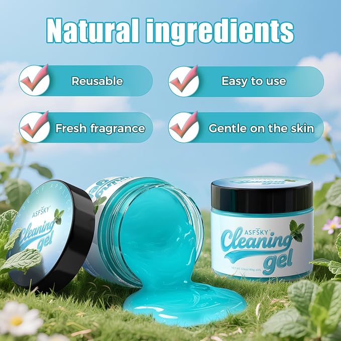 Car Cleaning Gel (Blue,Mint) Cleaning Putty Universal Dust Cleaning Car Interior Cleaner Keyboard Dust Remover Car Slime Gifts for Men Women girl（1 pack）