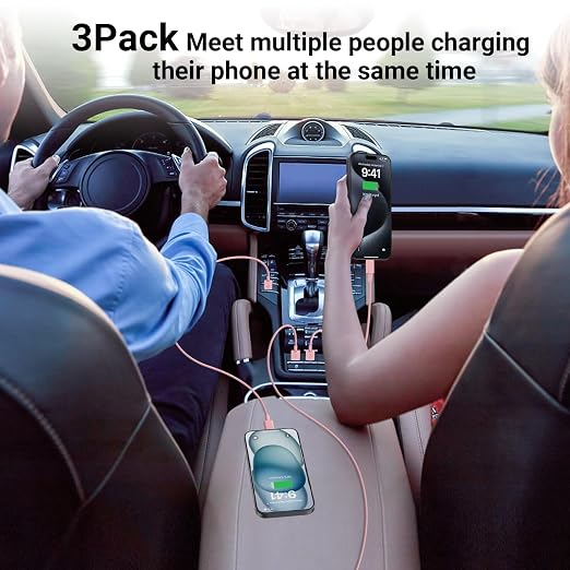 Car CarPlay Cable for iPhone 17, 16, 15 USB C Charger Cord, 3-Pack 3FT USB A to USB C Charging Cable for Apple iPhone 17/17 Pro/Air/16e/16/15 Pro Max/Plus Cord, for iPad Pro/Air,Pink
