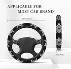 Elastic Sea Turtle Car Steering Wheel Cover Protector Upgrade Thicken,Mandala Black,Anti Slip Stretchy Soft Car Accessories Interior Decor for Diverse Cars Truck SUV for Men Women Universal 15 Inch