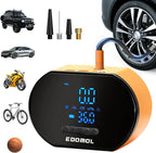 Tire Inflator Portable Air Compressor - 150PSI Portable Car Air Pump with 6000mAh Battery, Fast Inflation & Deflation Function, Digital Pressure Gauge & Auto-Off for Car, Motorcycle, Bike, Ball