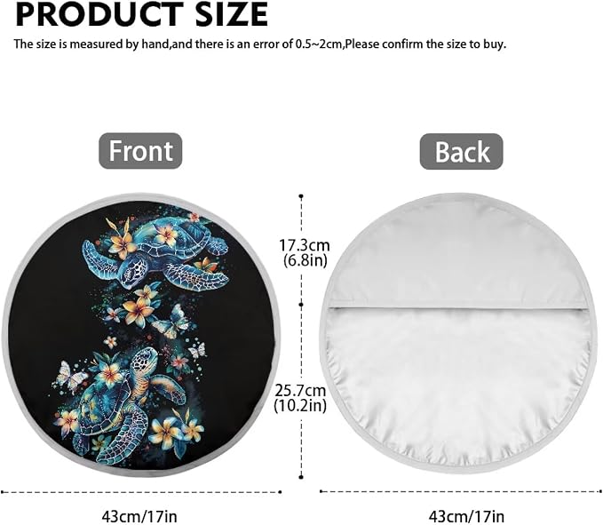 Sea Turtle Steering Wheel Cover Sun Shade 17 inch Universal Anti-Heat Steering Wheel Accessories,Block UV Rays Cool in Summer,Universal Steering Wheel Sunshade for Cars SUV Truck Van