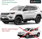 in-Channel Incredibly Durable Rain Guards for Jeep Compass 2017-2026, Original Window Deflectors, Vent Window Visors, Vent Deflector, 4 pcs. - 617264