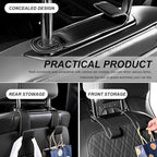 2 PCS Car Seat Headrest Hooks, Microfiber Leather Hanger Holder Hook for Hanging Purse and Bag, Universal Vehicle Back Seat Organizer Hook for Grocery Bag Handbag Coat (Beige)