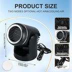 12V 150W Portable Car Heater with Quick-Start Heating, 360-Degree Rotary Defroster and Fast Demisting Cooling Air Purify,Small and portable