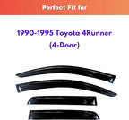 KPY Rain Guards Fit for 1990-1995 Toyota 4Runner (4-Door), Out-Channel Window Visors Vent Wind Deflectors 4PC, Car Accessories for 90-95 4Runner (4-Door)