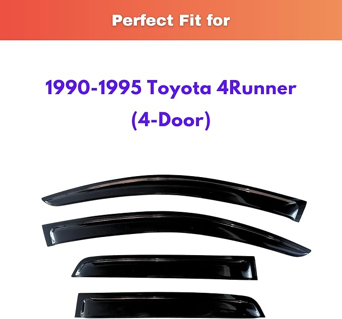 KPY Rain Guards Fit for 1990-1995 Toyota 4Runner (4-Door), Out-Channel Window Visors Vent Wind Deflectors 4PC, Car Accessories for 90-95 4Runner (4-Door)