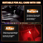 2 PCS Car USB Night Light Bulb, Touch Dimmable Car Interior Ambient Lights, Mini Retro Glass Bottle LED Lamp, Plug-in USB Mood Light for Vehicle, Bedroom, Camping(Red)