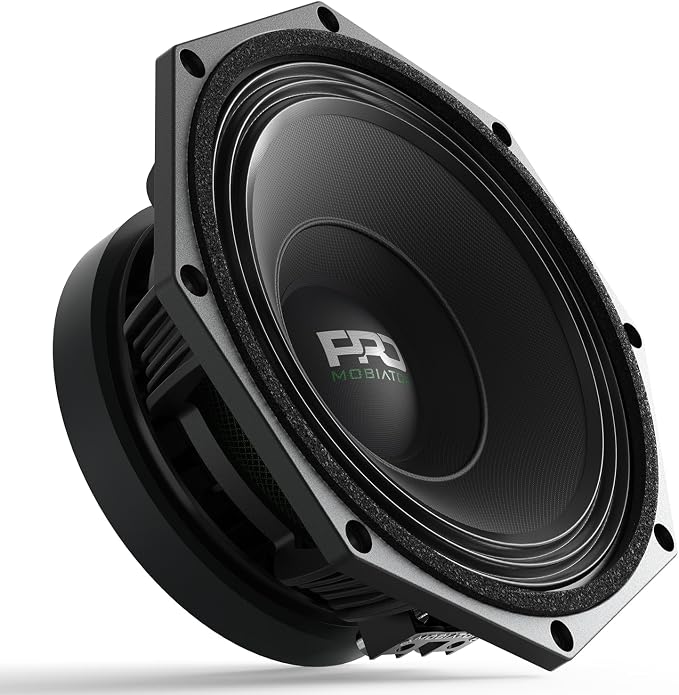 PRO828FR Loudspeaker - 8" Midrange Aluminum Basket, 1200W Max, 300W RMS, 8 Ohms - Premium Quality Audio Door Speakers for Car or Truck Stereo Sound System (MB-PRO828FR)