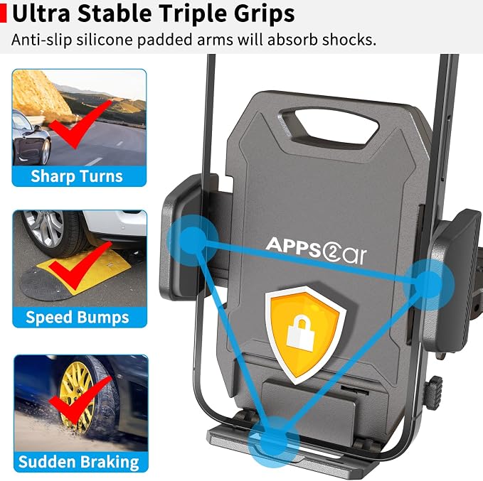 Sturdy CD Slot Phone Mount with One Hand Operation Design, Hands-Free Car Phone Holder Universally Compatible with All iPhone & Android Cell Phones, for Smartphone Mobile