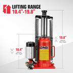 20 Ton Air Hydraulic Bottle Jack Air-Operated Hydraulic Bottle Jack Portable Low Profile Manual Jack Air Jack for Car Pickup Truck RV Auto Repair w/Handle, TOOLS-00769