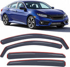 in-Channel Window Deflectors for Honda Civic Sedan 2016-2021, Not Fit Hatchback Model or Coupe Model, Wind Deflectors for Cars, Light Smoky Blue, 4PCS