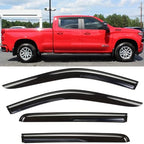 Window Visors Rain Guards for Chevrolet Silverado GMC Sierra 1500 Crew Cab | 2019-2026, Window Deflectors, Vent Visor, Sun Shades, Window Shields, Dark Smoke, Truck Accessories