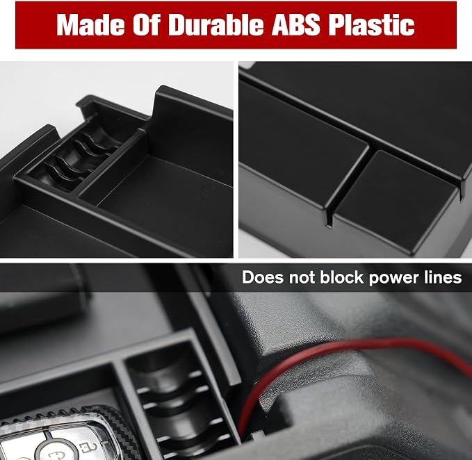 Center Console Organizer Tray Ford Bronco Tray Compatible For Ford Bronco 2021-2024 2/4 Doors (Not for Sport & 2025) Accessories, Center Armrest Storage Box Upper and Lower, 2PCS