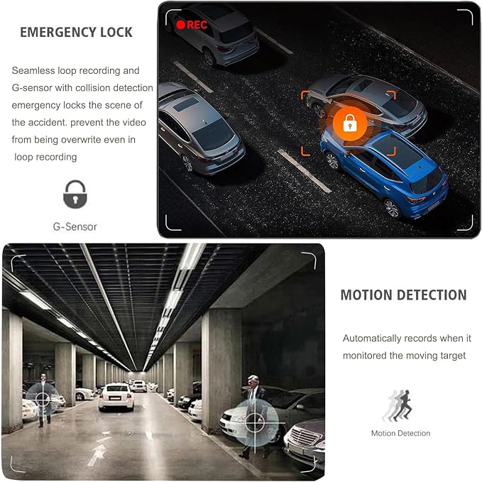 4 Channel Dash Cam 360° View, 1080P Front and Rear Inside, Left Right Dash Camera for Cars, Night Vision, WiFi & APP Control, G-Sensor, Loop Recording with 64GB SD Card (Y108WiFi+64G)