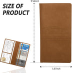 Car Registration and Insurance Holder,PU Leather Car Glove Box Organizer Car Document Holder for ID,Driver's License,Universal Car Organizer Car Accessories for Women/Men(Brown)