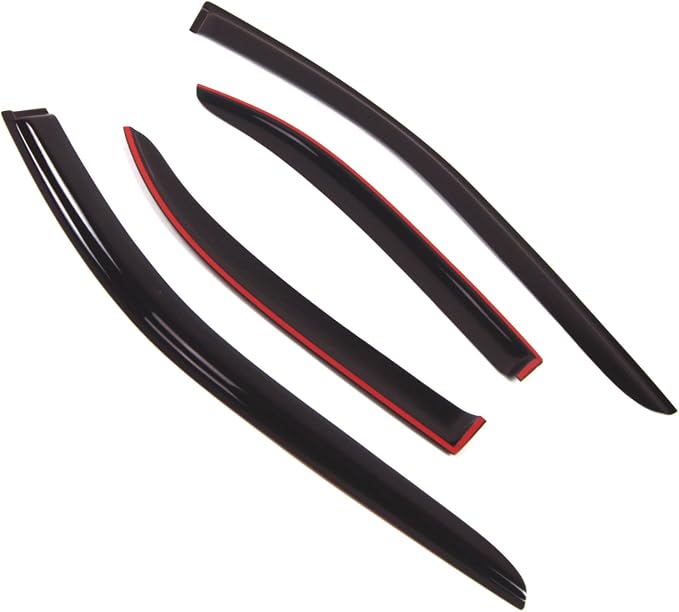 Outside Mount Window Vent Visors Rain Guards Compatible with Kia Sorento 2003-2010 | Side Window Wind Deflectors Rain Shields | Black Tinted, 4 Pcs Set, BGWV-285