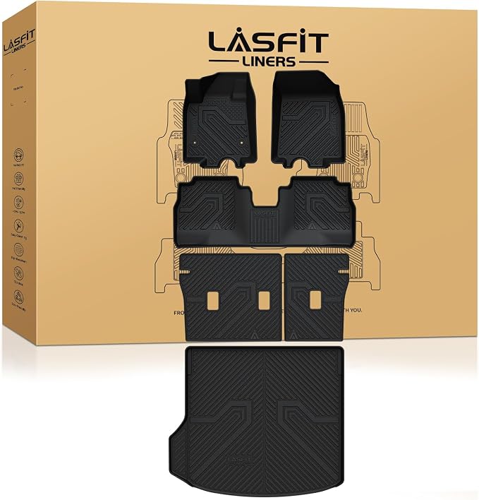 Floor Mats & Cargo Liner with Backrest Mat for Chevrolet Chevy Equinox EV (Not Fit Gasoline) 2024 2025 2026, All Weather TPE Custom Fit Floor Mats, Car Mats Full Set for Chevy Equinox EV