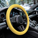 Car Steering Wheel Cover, Thin Anti-Skid Silicone Steering Wheel Cover for Men & Women, Universal Automotive Interior Accessories for Most Cars (Bright Yellow)