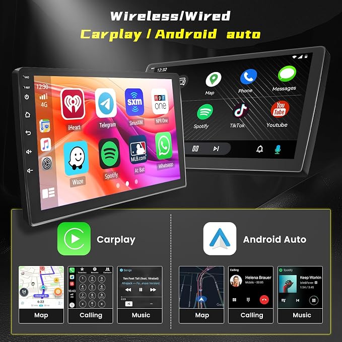 [4-Core 64G] Android 15 Car Stereo for Toyota Prius C 2012 2013 2014, Hikity 9'' Touch Screen Prius C Car Radio Wireless CarPlay Android Auto GPS Mirror Link 5G WiFi Bluetooth FM/EQ/RDS Backup Cam+MIC