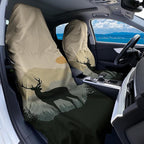 2 Pack Car Towel Seat Covers with Storage Bag, Multifunctional Towel for Gym Outdoor Sport, Picnic, Beach, Pet Dog Travel,Non-Slip Washable Car Seat Protector (Elk and The Sun)