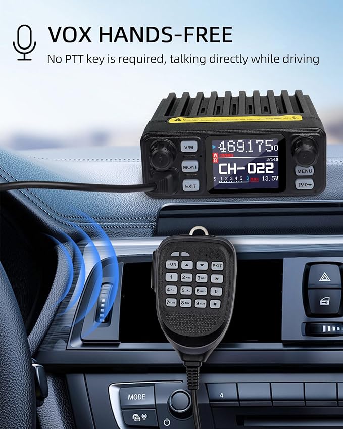 KSUN Mobile Transceiver Radio for Vehicle Truck with Cigarette Lighter Plug Dual Band VHF/UHF Mini Car Radio Long Range CB Two Way Radio for Driver Off Road,UV5200D
