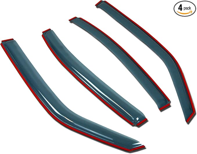 in-Channel Window Vent Visors Rain Guards Compatible with Nissan Juke 2011-2017 | Side Window Wind Deflectors Rain Shields | Light Grey, 4 Pcs Set, LGWV-342i