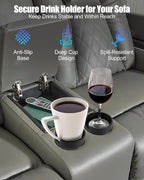 Universal Couch Cup Holder Adapter Insert 2 Pack, Sofa Cup Holder Expander with Anti-Slip Pad, Fits Most Recliner & Couch Cup Holders, Spill-Free Drink Storage for Mugs, Wine Glasses, Soda Cans
