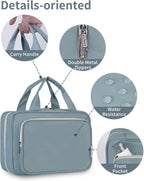 Hanging Toiletry Bag for Women Travel Makeup Bag Organizer Toiletries Bag for Travel Size Essentials Accessories Cosmetics (Greyish Blue (Medium))