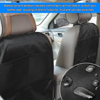 2 PCS Back Seat Cover for Kids, Car Kick Mat Seat Protector with 2 Storage Pockets, Premium Water Resistant Backseat Kick Mats Protect Vehicle from Dirt, Mud, Scratches