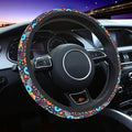 Wildflower Flower Floral Steering Wheel Cover for Women Anti-Slip Universal Car Accessories 15 inch Steering Wheel Protector Fit Auto SUV Sedan Vans Trucks