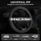 Car Steering Wheel Cover Winter, Microfiber Suede Steering Wheel Covers with Anti-Slip Lining, Breathable Elastic Car Steering Wheel Protector Soft, Universal Standard Size 14-15 inch
